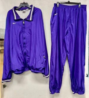 REEBOK Purple Men's Jacket Pants Track Suit Set Athleisure Vintage Size 3XLT